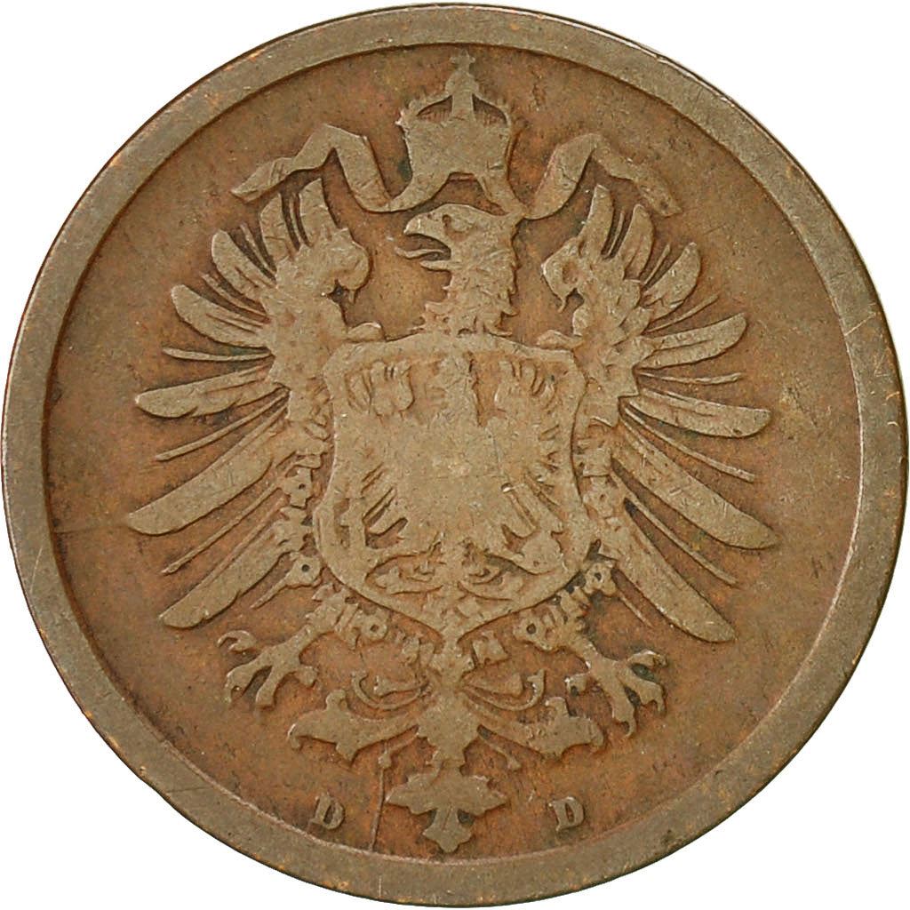 German Empire 2 Pfennig Coin | Deutsches Reich | Wilhelm I Type 1 | KM2 | 1873 - 1877