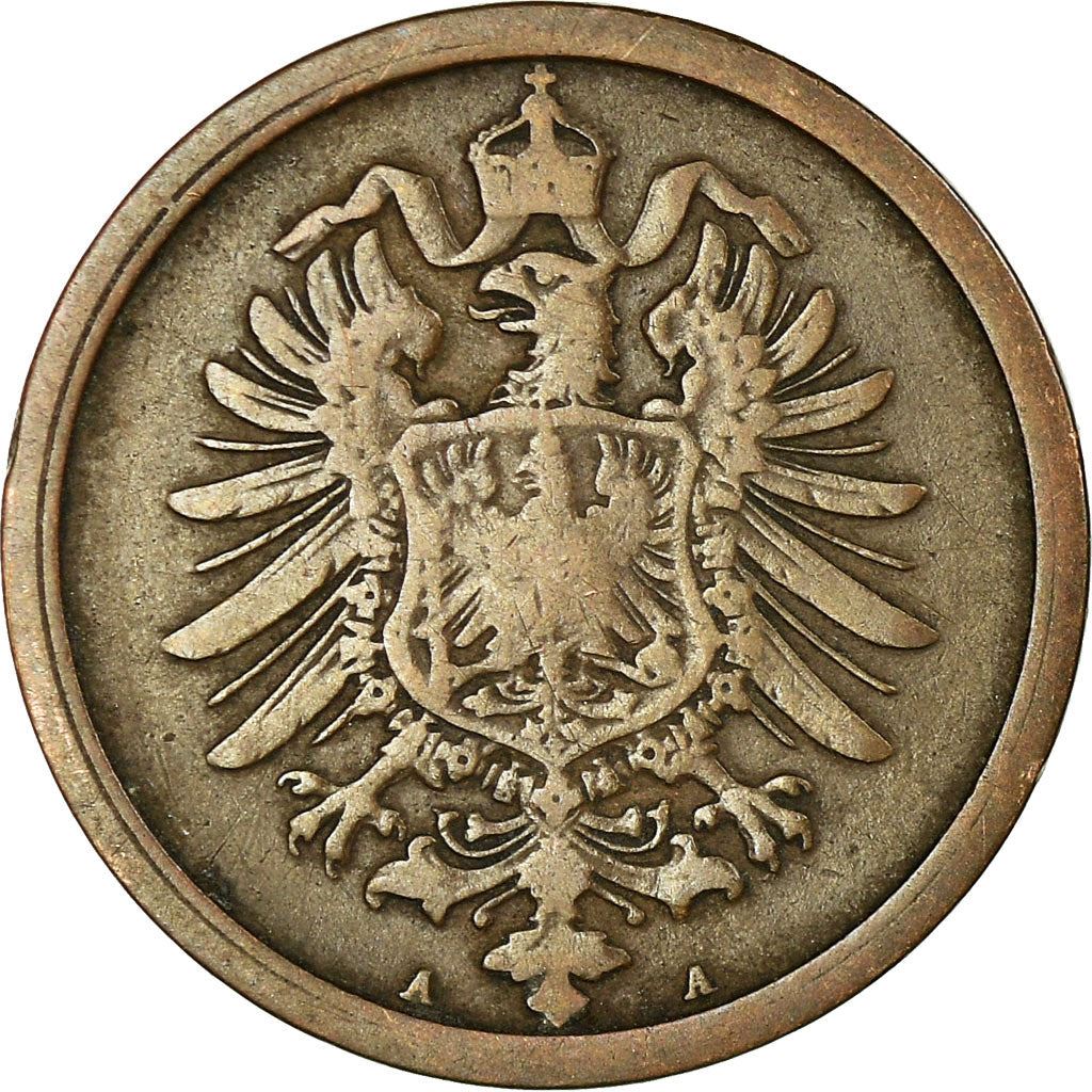 German Empire 2 Pfennig Coin | Deutsches Reich | Wilhelm I Type 1 | KM2 | 1873 - 1877