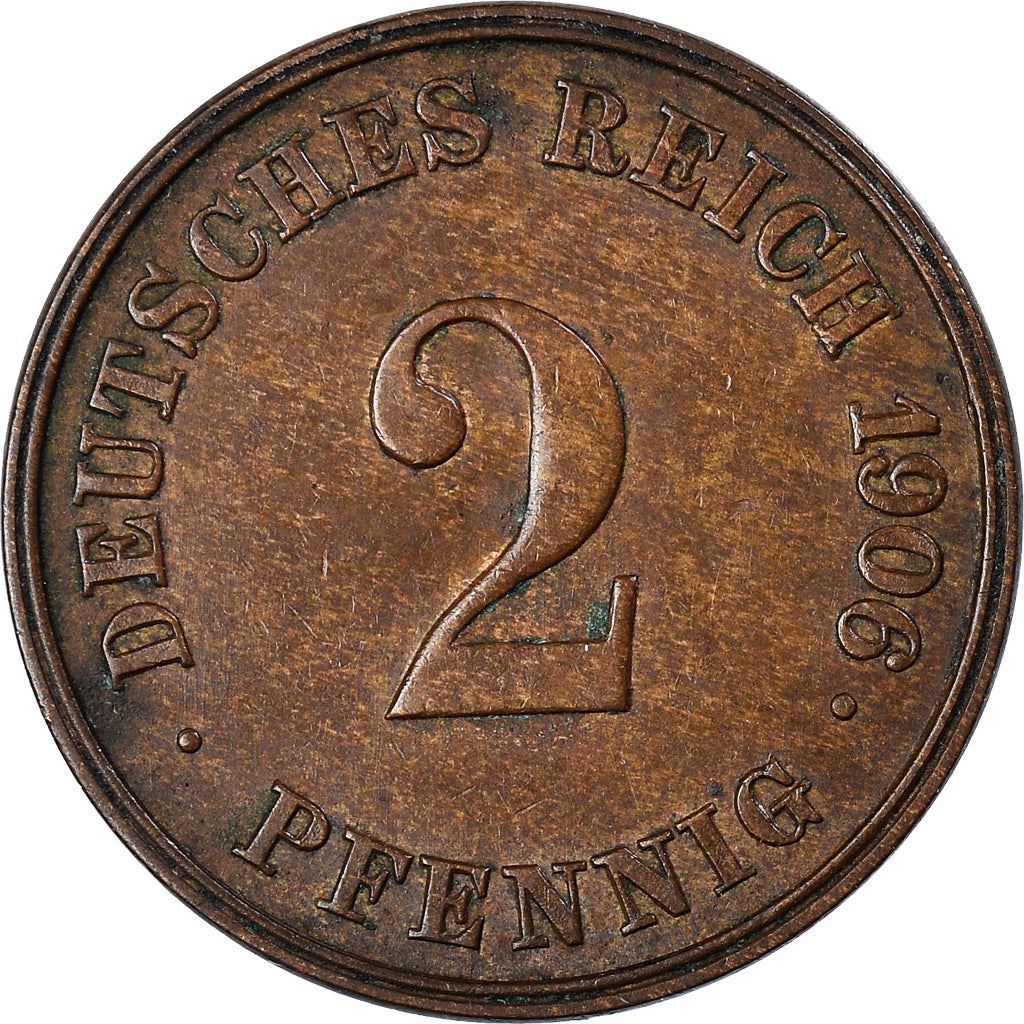 German Empire 2 Pfennig Coin | Deutsches Reich | Wilhelm II | Type 2 | KM16 | 1904 - 1916