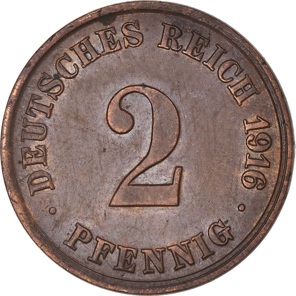 German Empire 2 Pfennig Coin | Deutsches Reich | Wilhelm II | Type 2 | KM16 | 1904 - 1916