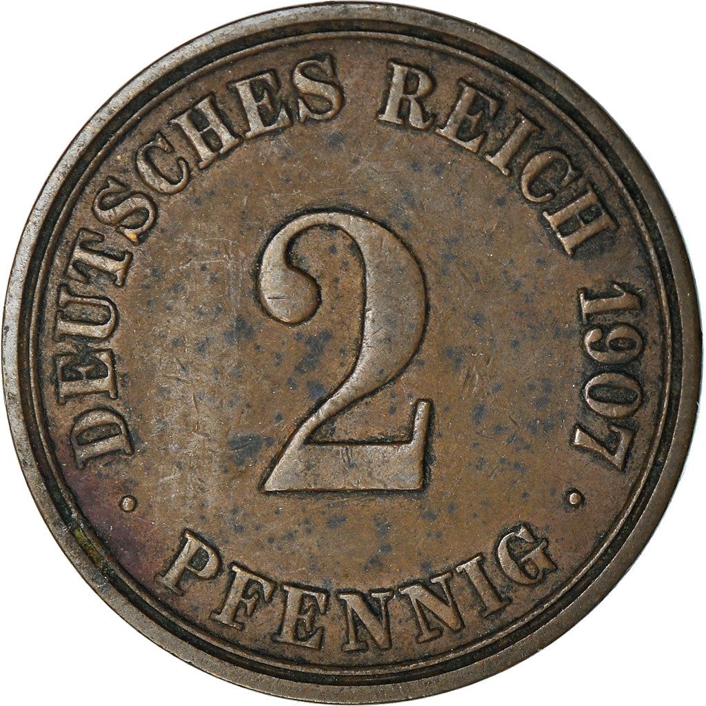 German Empire 2 Pfennig Coin | Deutsches Reich | Wilhelm II | Type 2 | KM16 | 1904 - 1916