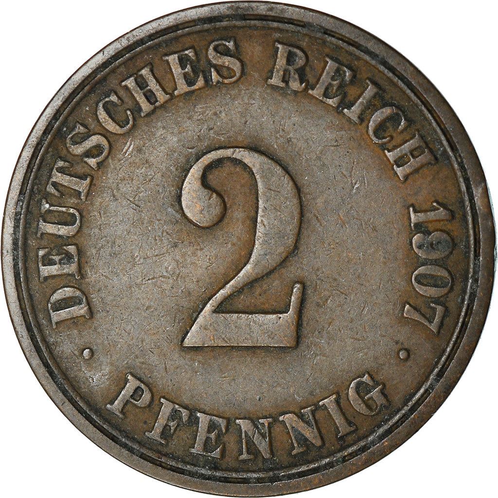 German Empire 2 Pfennig Coin | Deutsches Reich | Wilhelm II | Type 2 | KM16 | 1904 - 1916