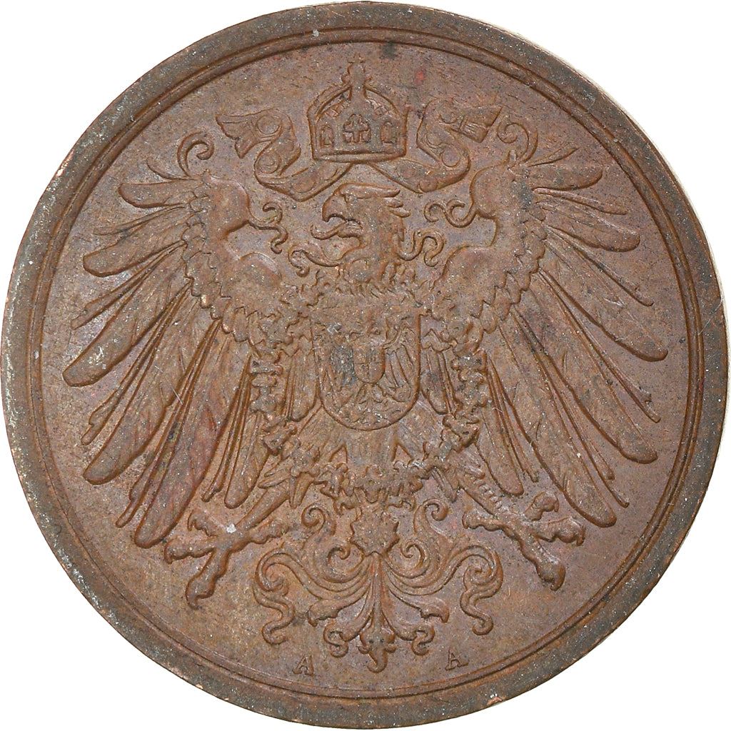 German Empire 2 Pfennig Coin | Deutsches Reich | Wilhelm II | Type 2 | KM16 | 1904 - 1916