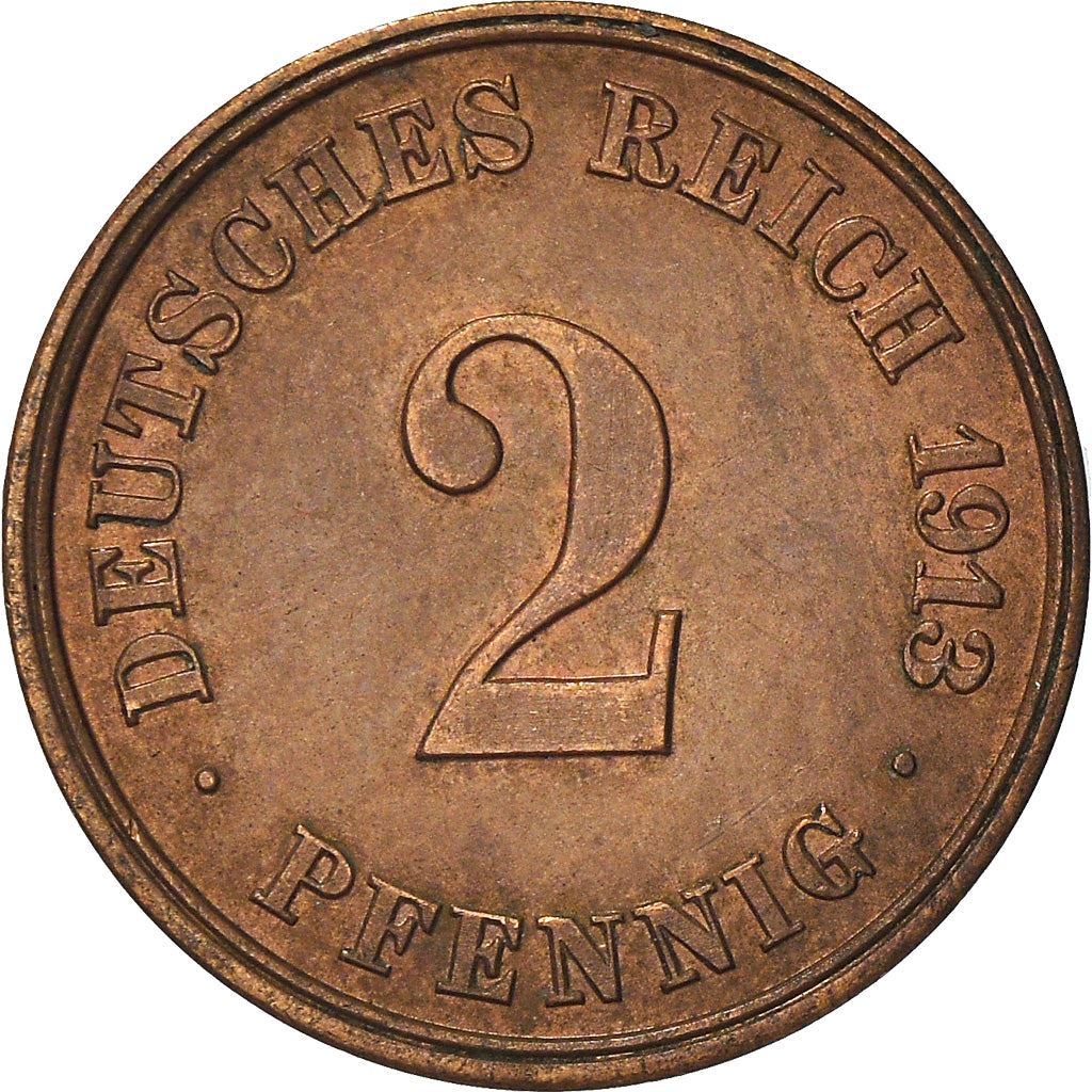 German Empire 2 Pfennig Coin | Deutsches Reich | Wilhelm II | Type 2 | KM16 | 1904 - 1916