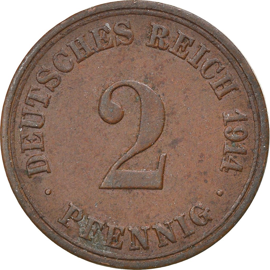 German Empire 2 Pfennig Coin | Deutsches Reich | Wilhelm II | Type 2 | KM16 | 1904 - 1916