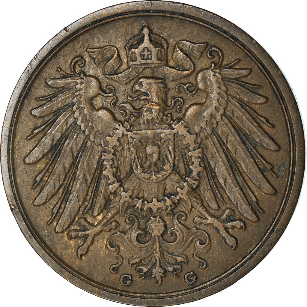 German Empire 2 Pfennig Coin | Deutsches Reich | Wilhelm II | Type 2 | KM16 | 1904 - 1916