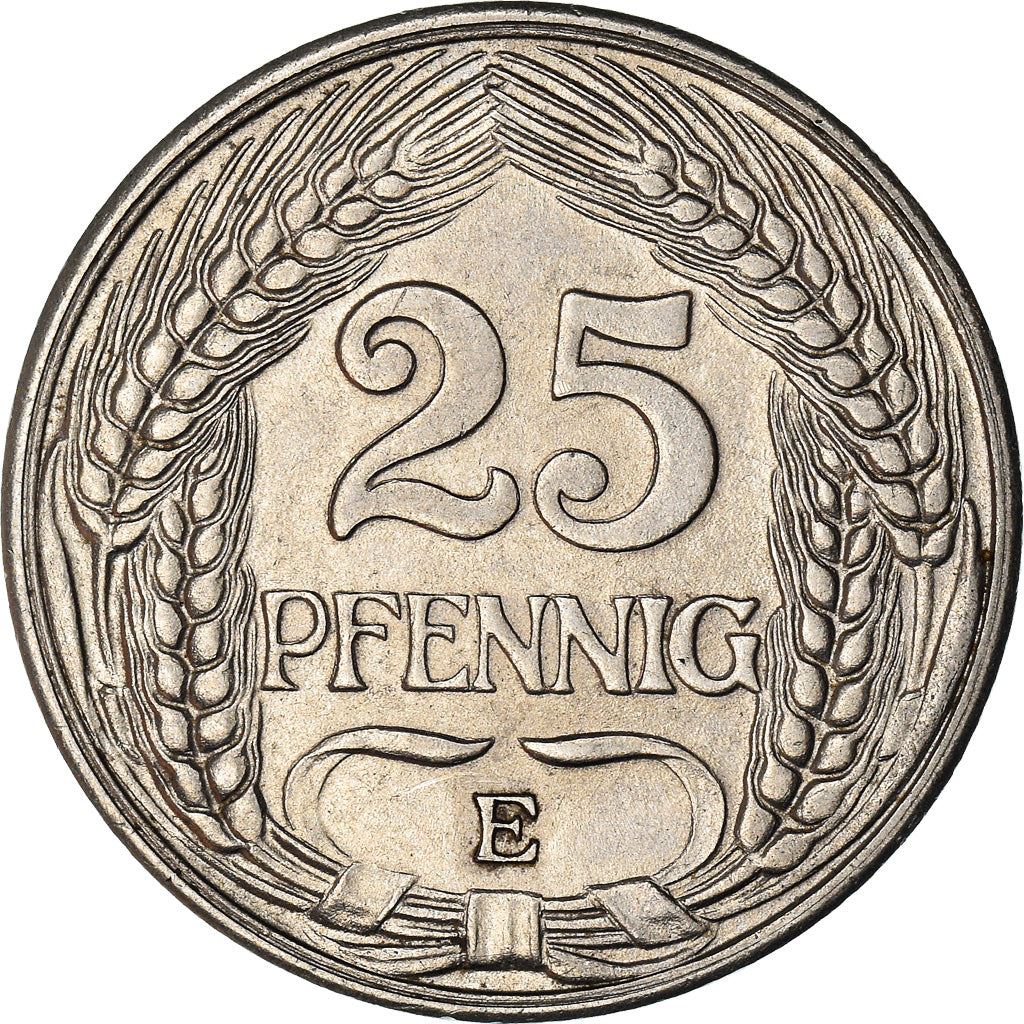 German Empire 25 Pfennig Coin | Deutsches Reich | Wilhelm II | KM18 | 1909 - 1912