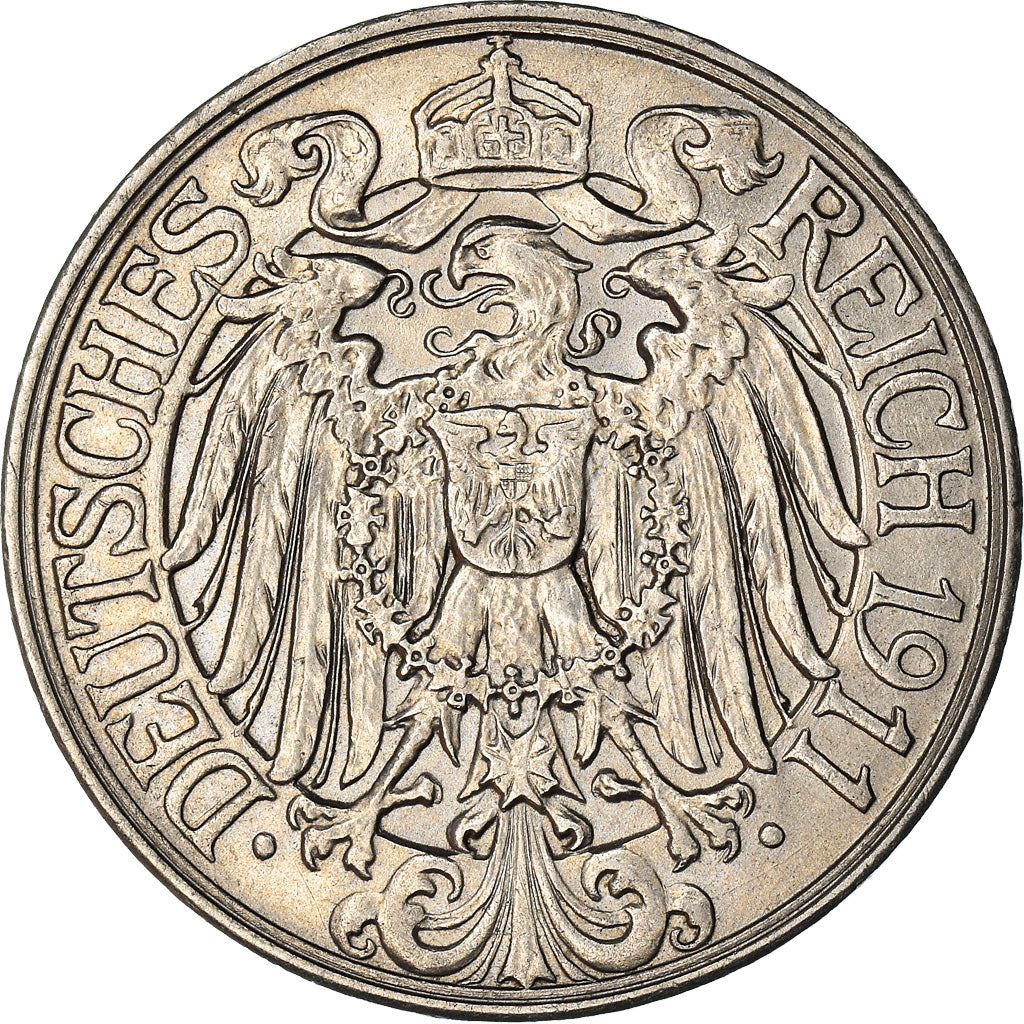 German Empire 25 Pfennig Coin | Deutsches Reich | Wilhelm II | KM18 | 1909 - 1912