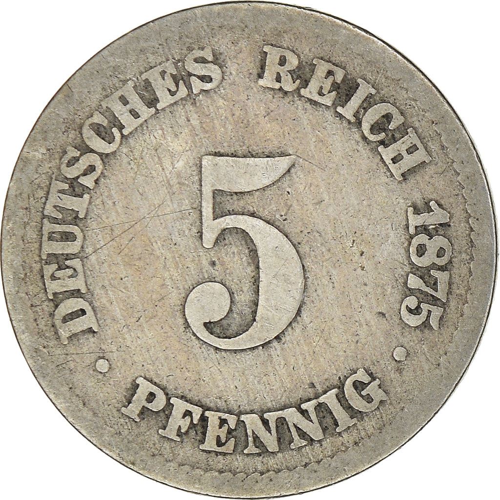 German Empire 5 Pfennig Coin | Deutsches Reich | Wilhelm I | Type 1 | KM3 | 1874 - 1889