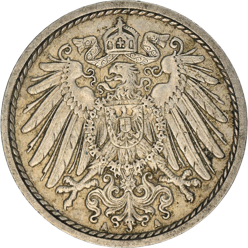 German Empire 5 Pfennig Coin | Deutsches Reich | Wilhelm II | Type 2 | KM11 | 1890 - 1915