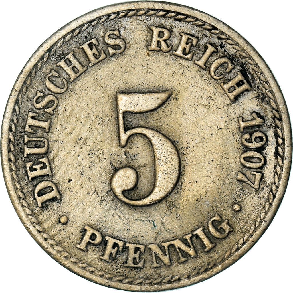 German Empire 5 Pfennig Coin | Deutsches Reich | Wilhelm II | Type 2 | KM11 | 1890 - 1915