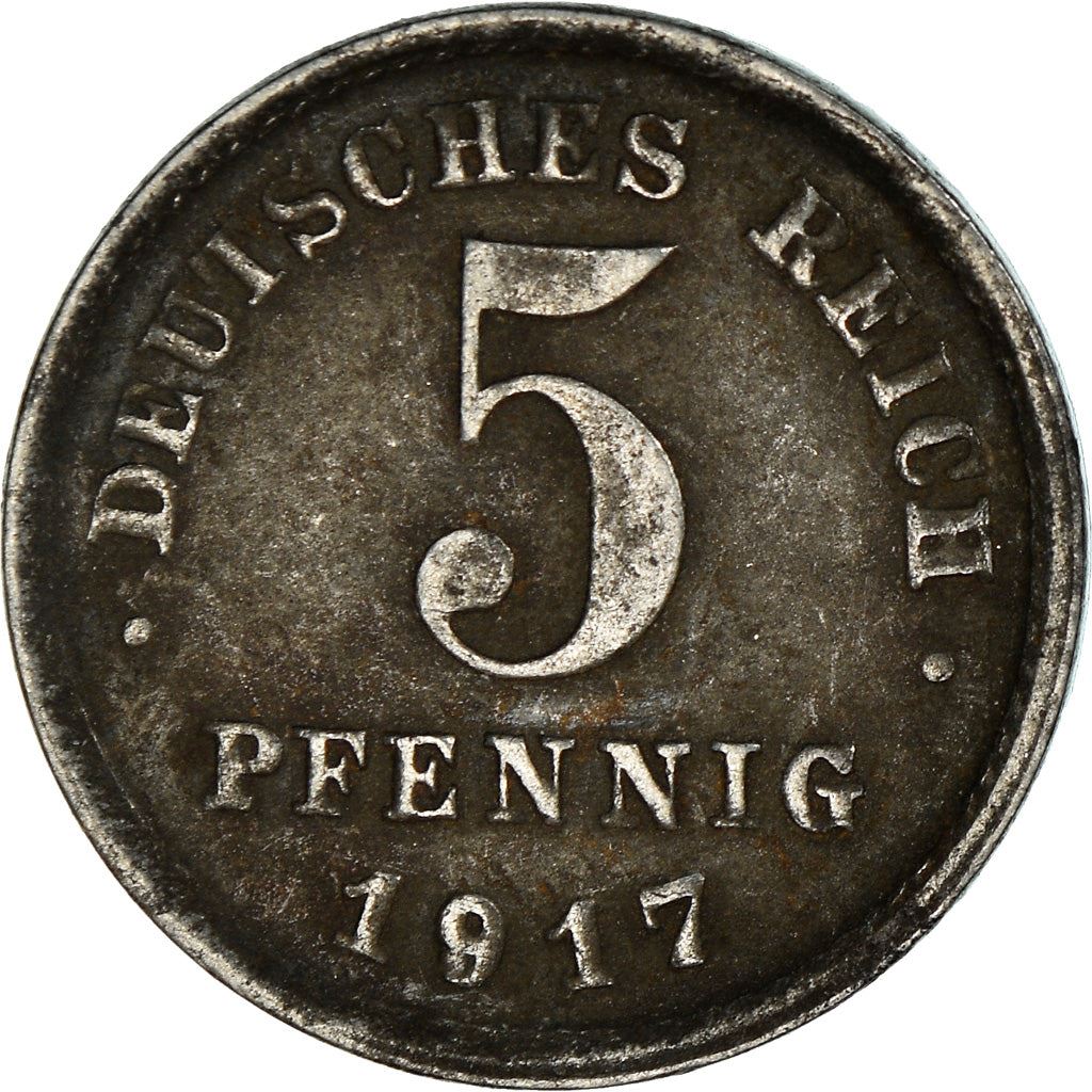 German Empire 5 Pfennig Coin | Deutsches Reich | Wilhelm II | Type 2 | KM19 | 1915 - 1922