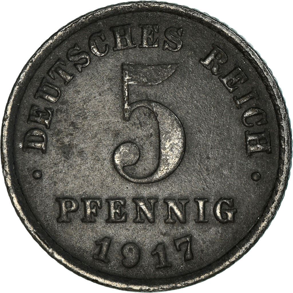 German Empire 5 Pfennig Coin | Deutsches Reich | Wilhelm II | Type 2 | KM19 | 1915 - 1922