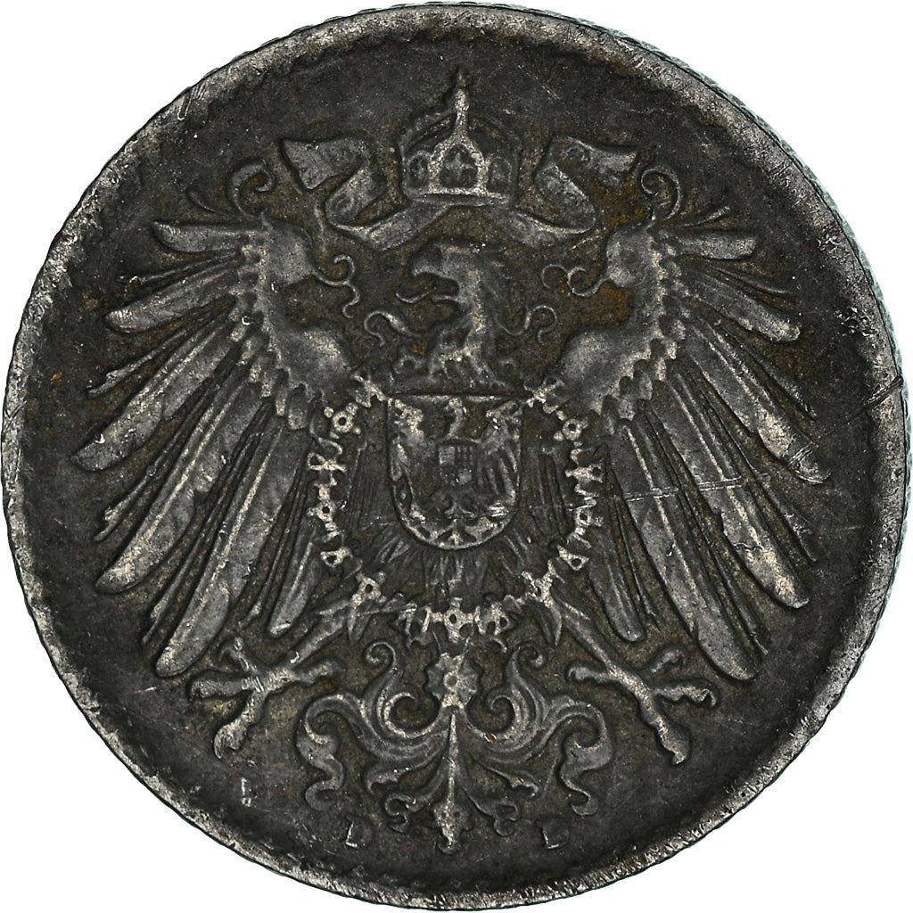 German Empire 5 Pfennig Coin | Deutsches Reich | Wilhelm II | Type 2 | KM19 | 1915 - 1922