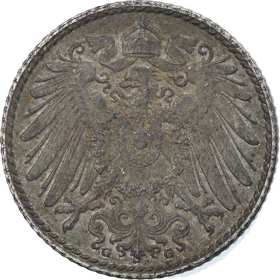 German Empire 5 Pfennig Coin | Deutsches Reich | Wilhelm II | Type 2 | KM19 | 1915 - 1922