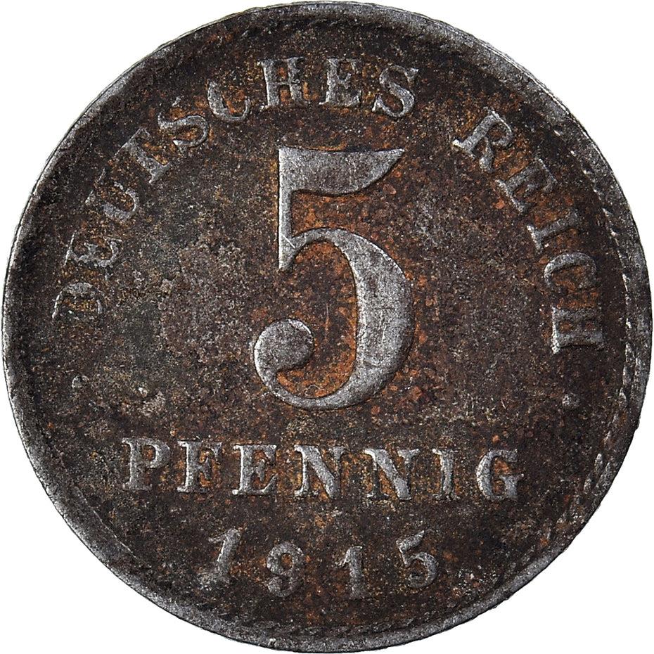 German Empire 5 Pfennig Coin | Deutsches Reich | Wilhelm II | Type 2 | KM19 | 1915 - 1922