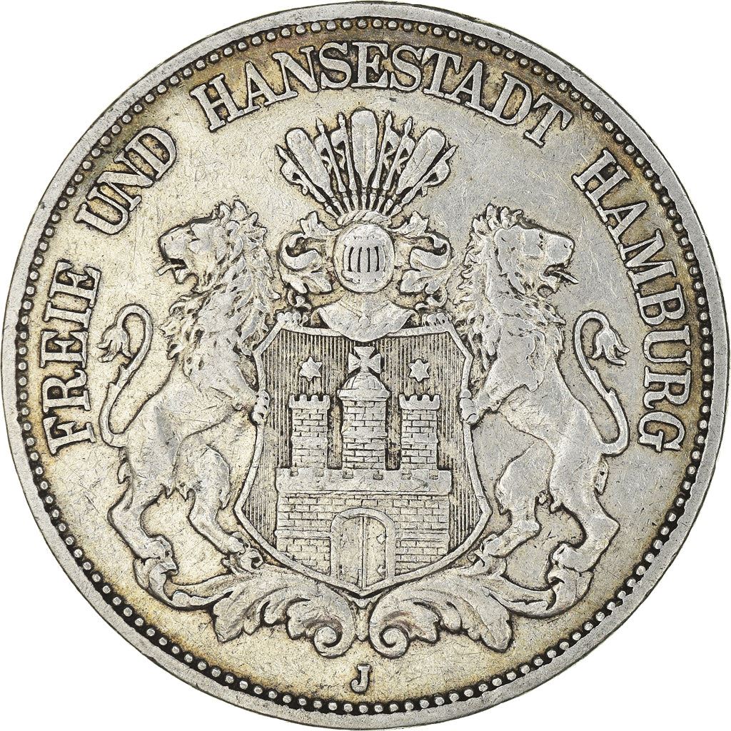 German States | Free Hanseatic City of Hamburg | 5 Mark | Silver | KM610 | 1891 - 1913