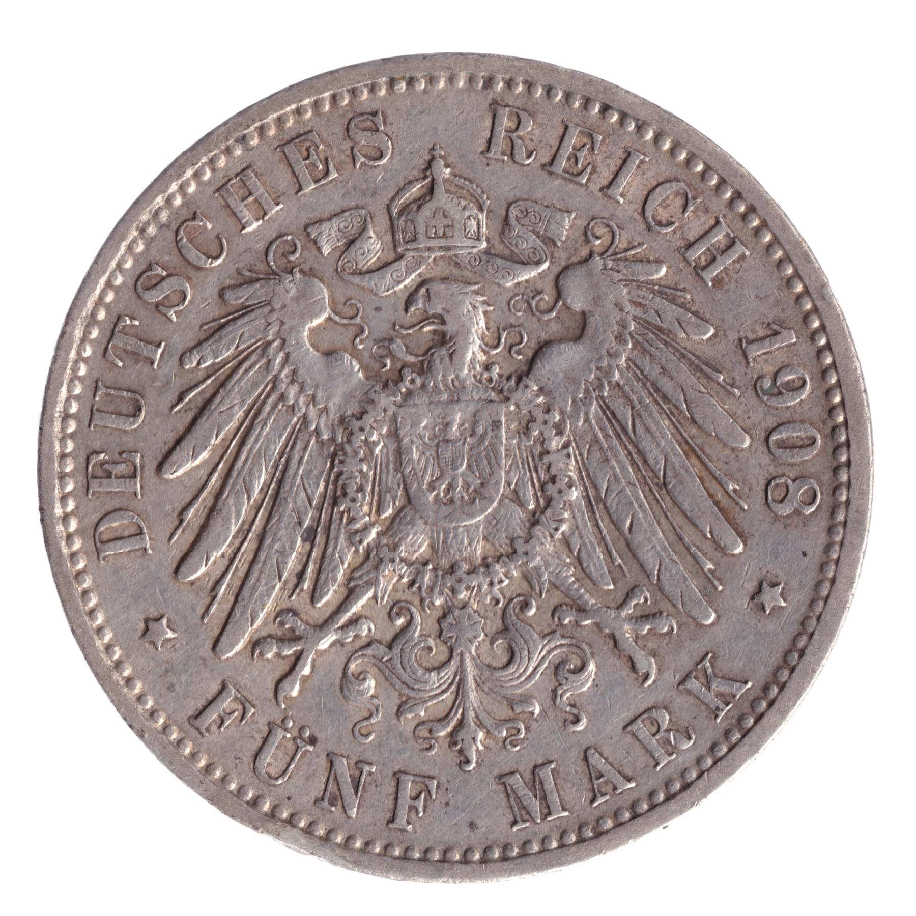 German States | Free Hanseatic City of Hamburg | 5 Mark | Silver | KM610 | 1891 - 1913