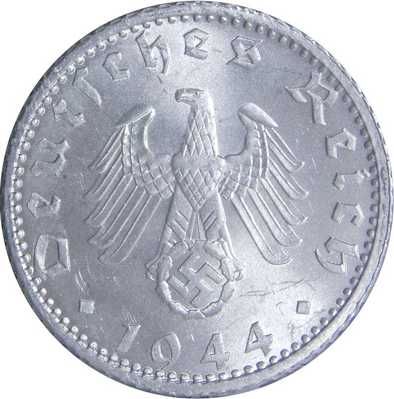 German Third Reich 50 Reichspfennig Coin | KM96 | 1939 - 1944