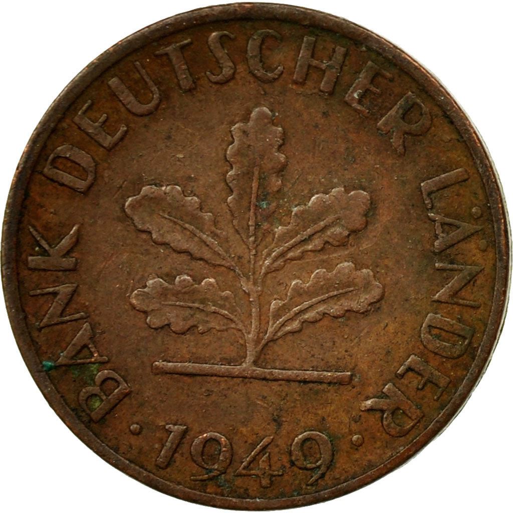 Germany 1 Pfennig Coin | Oak Sprig | KMA101 | 1948 - 1949