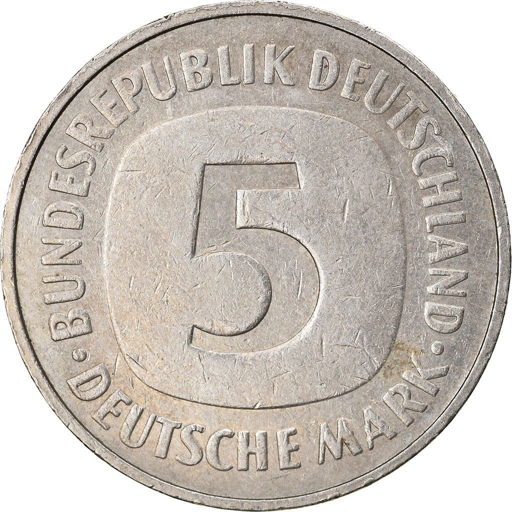 Germany 5 Deutsche Mark Coin | Eagle | KM140.1 | 1975 - 2001