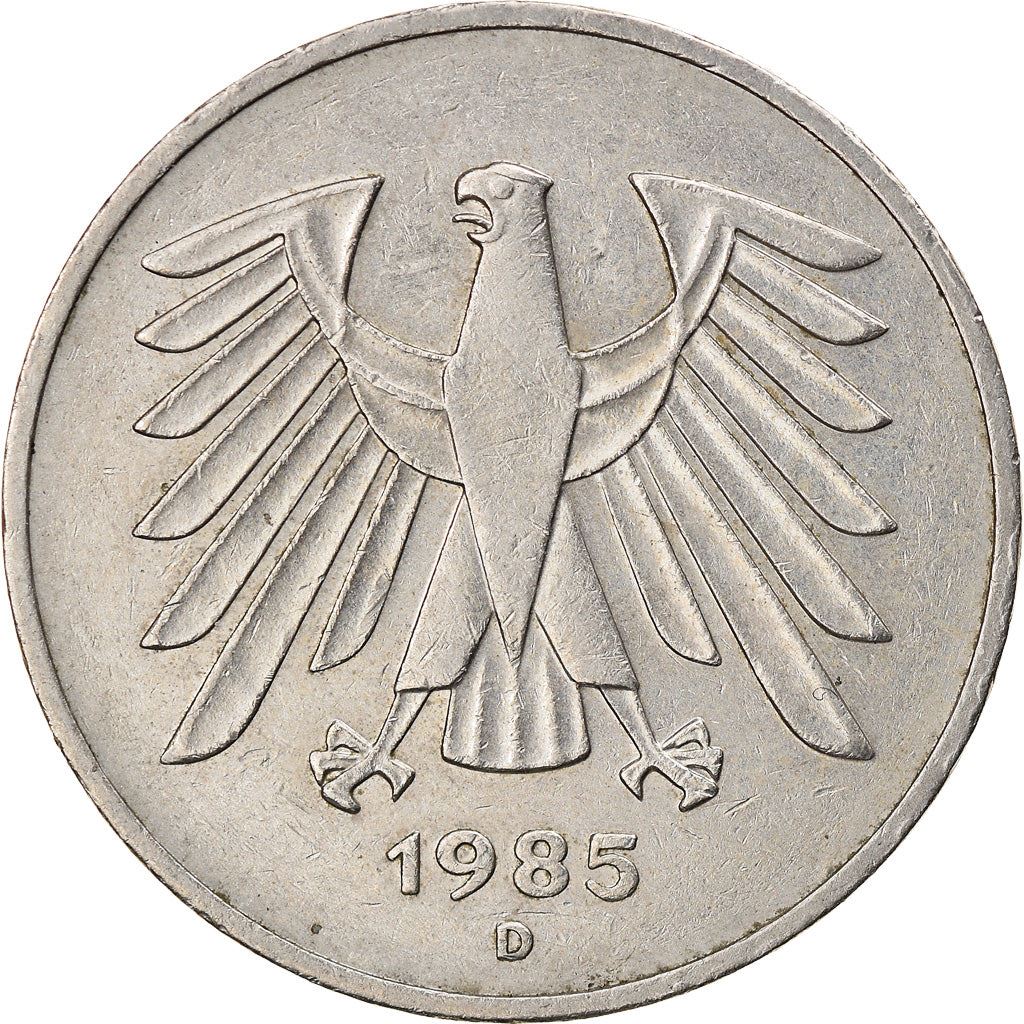 Germany 5 Deutsche Mark Coin | Eagle | KM140.1 | 1975 - 2001