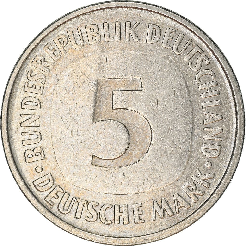 Germany 5 Deutsche Mark Coin | Eagle | KM140.1 | 1975 - 2001