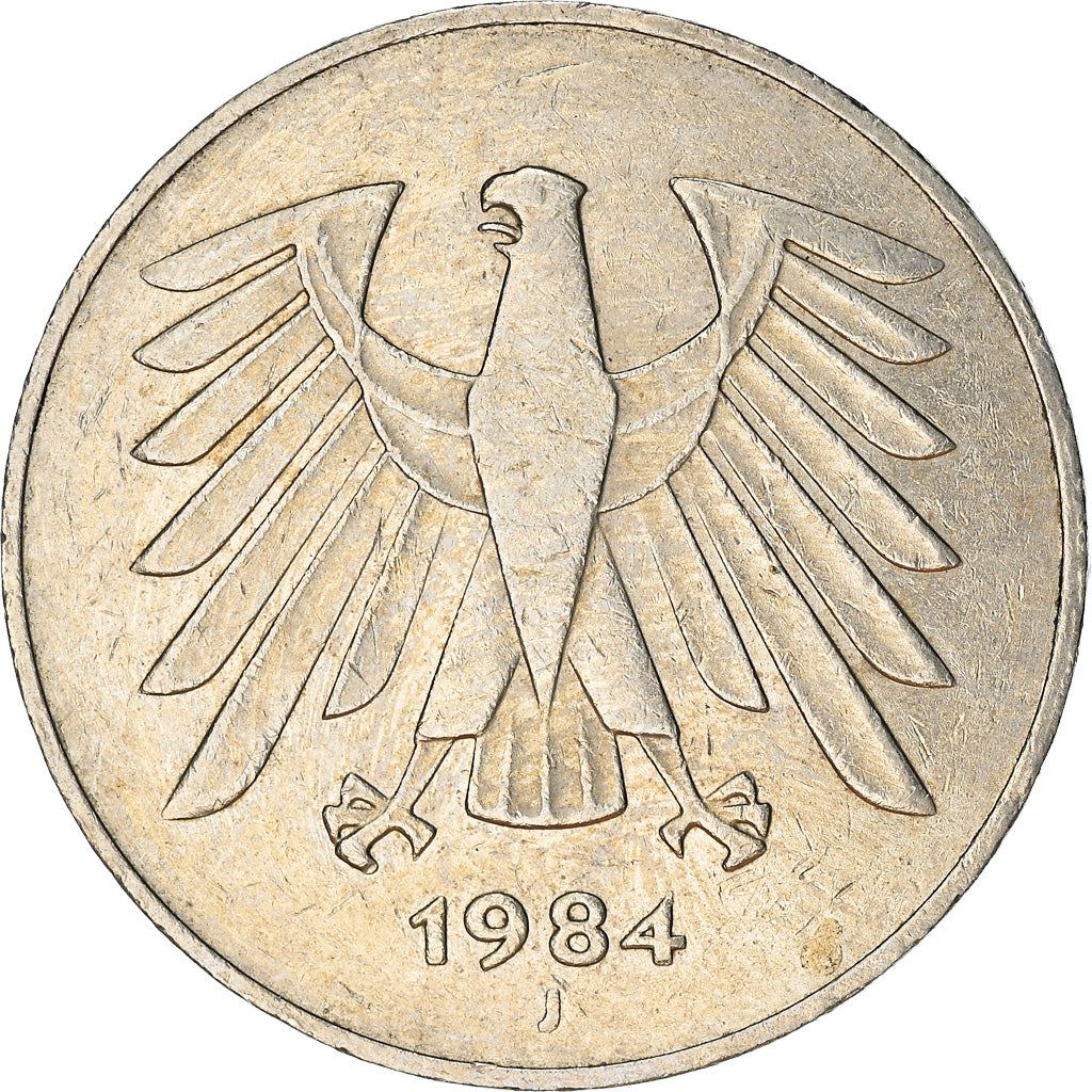 Germany 5 Deutsche Mark Coin | Eagle | KM140.1 | 1975 - 2001