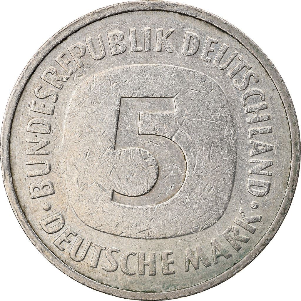 Germany 5 Deutsche Mark Coin | Eagle | KM140.1 | 1975 - 2001