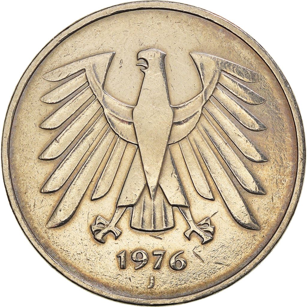 Germany 5 Deutsche Mark Coin | Eagle | KM140.1 | 1975 - 2001