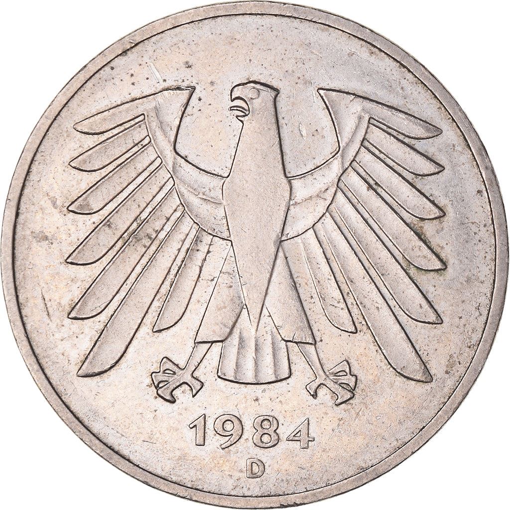 Germany 5 Deutsche Mark Coin | Eagle | KM140.1 | 1975 - 2001