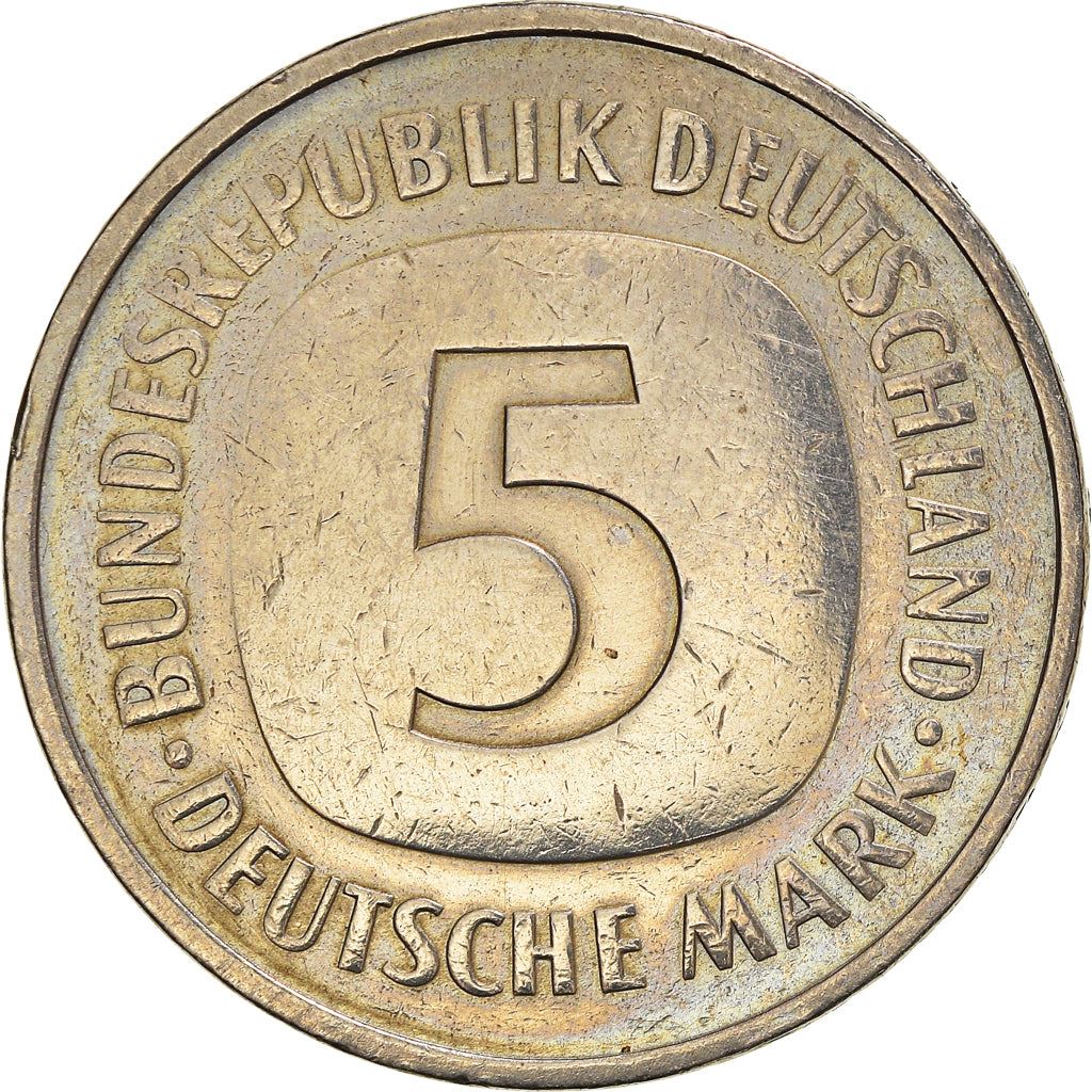 Germany 5 Deutsche Mark Coin | Eagle | KM140.1 | 1975 - 2001