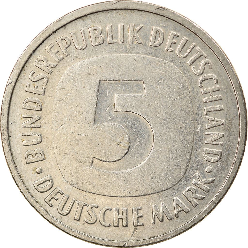 Germany 5 Deutsche Mark Coin | Eagle | KM140.1 | 1975 - 2001