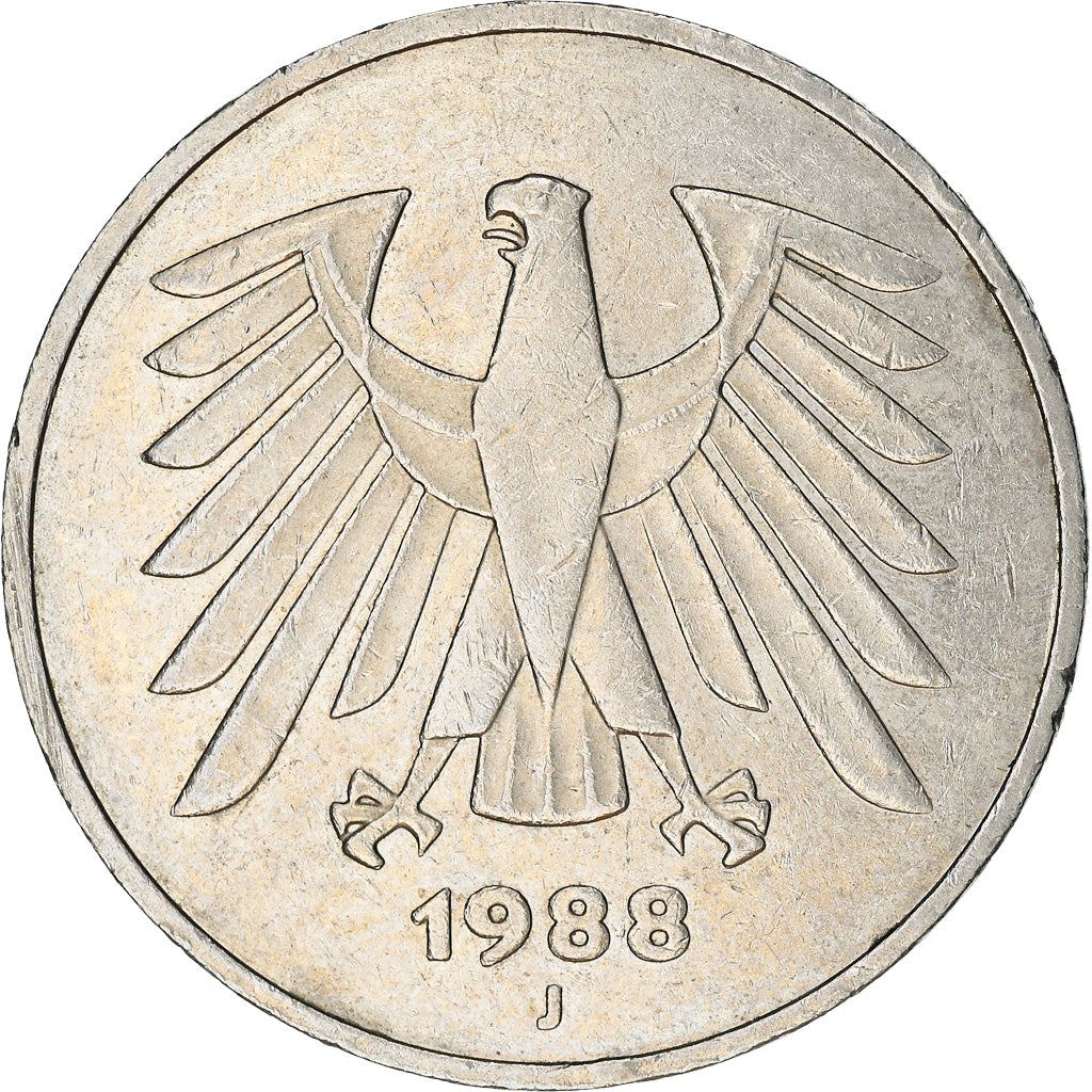 Germany 5 Deutsche Mark Coin | Eagle | KM140.1 | 1975 - 2001