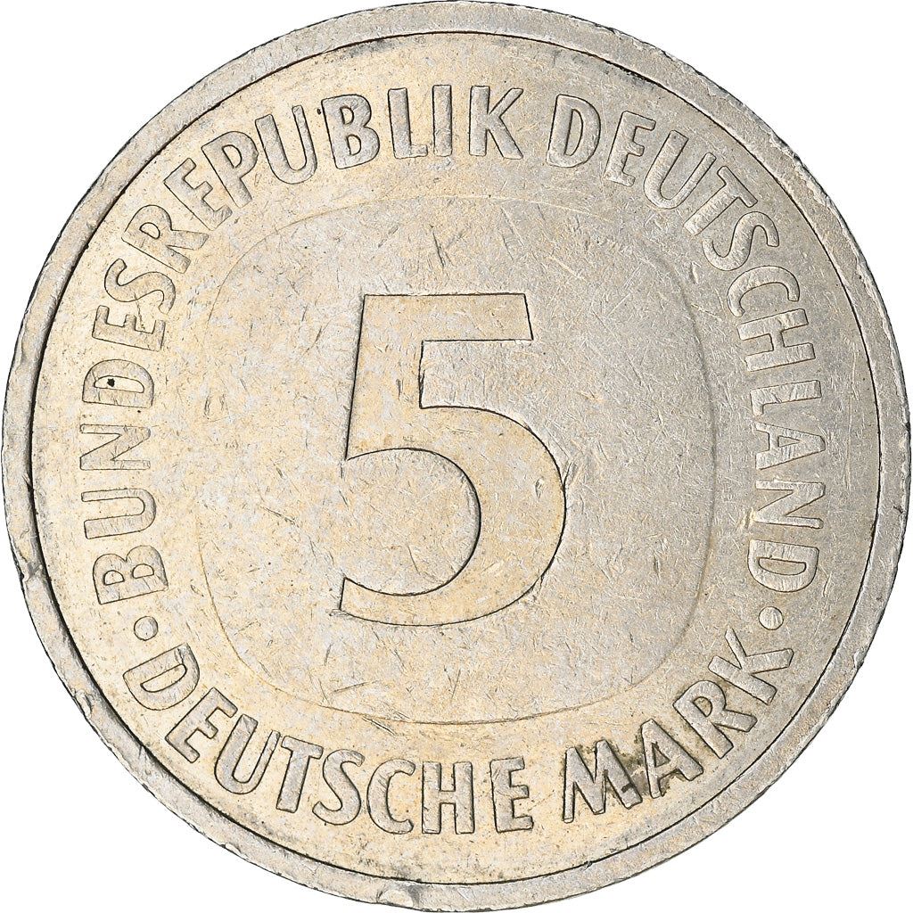 Germany 5 Deutsche Mark Coin | Eagle | KM140.1 | 1975 - 2001