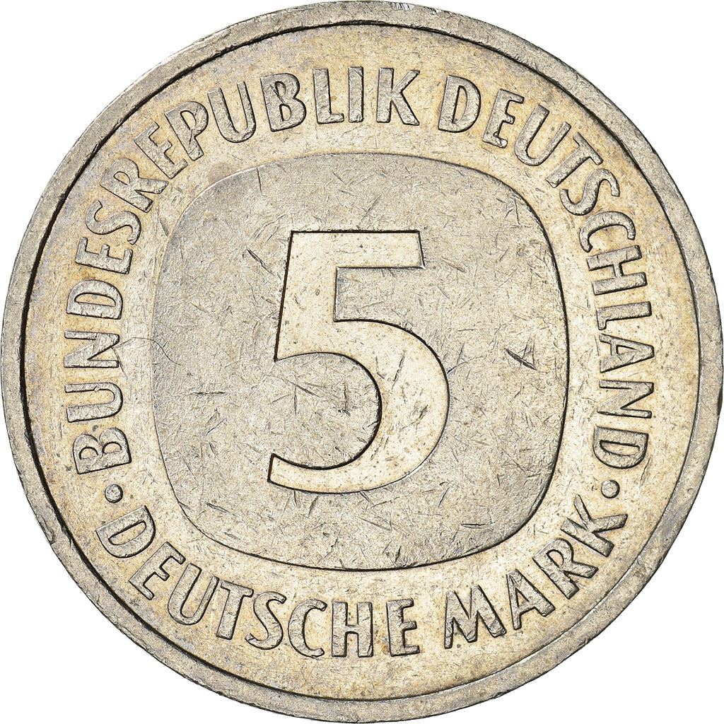 Germany 5 Deutsche Mark Coin | Eagle | KM140.1 | 1975 - 2001