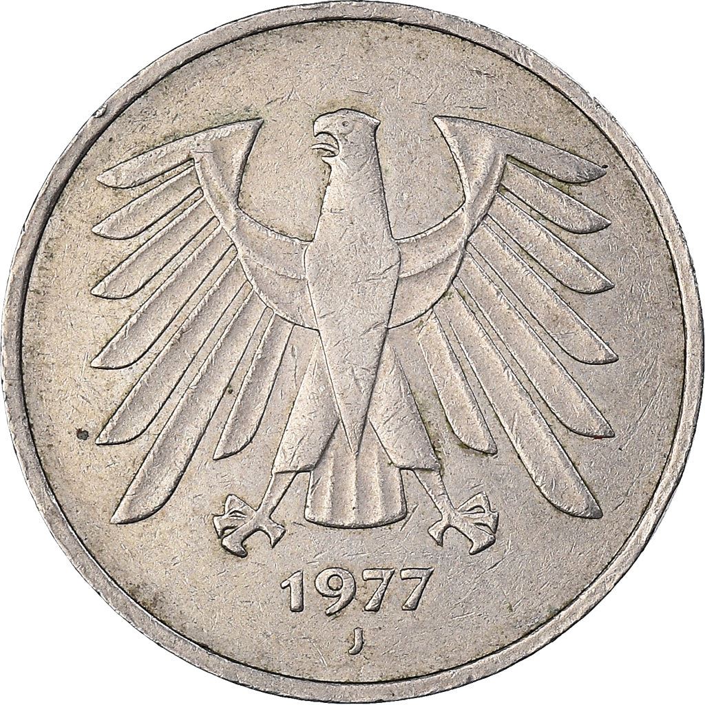 Germany 5 Deutsche Mark Coin | Eagle | KM140.1 | 1975 - 2001