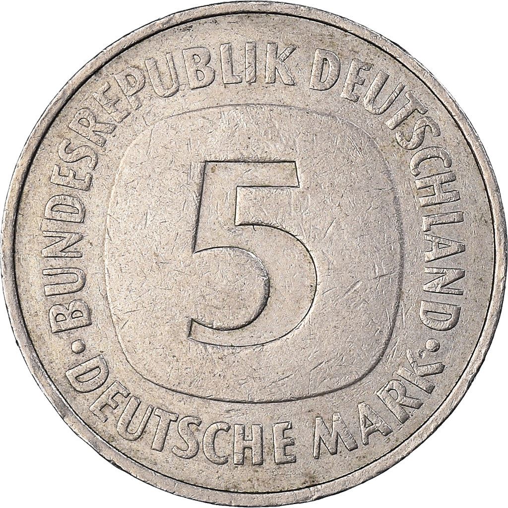 Germany 5 Deutsche Mark Coin | Eagle | KM140.1 | 1975 - 2001