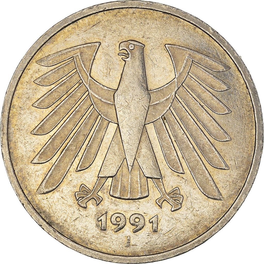 Germany 5 Deutsche Mark Coin | Eagle | KM140.1 | 1975 - 2001