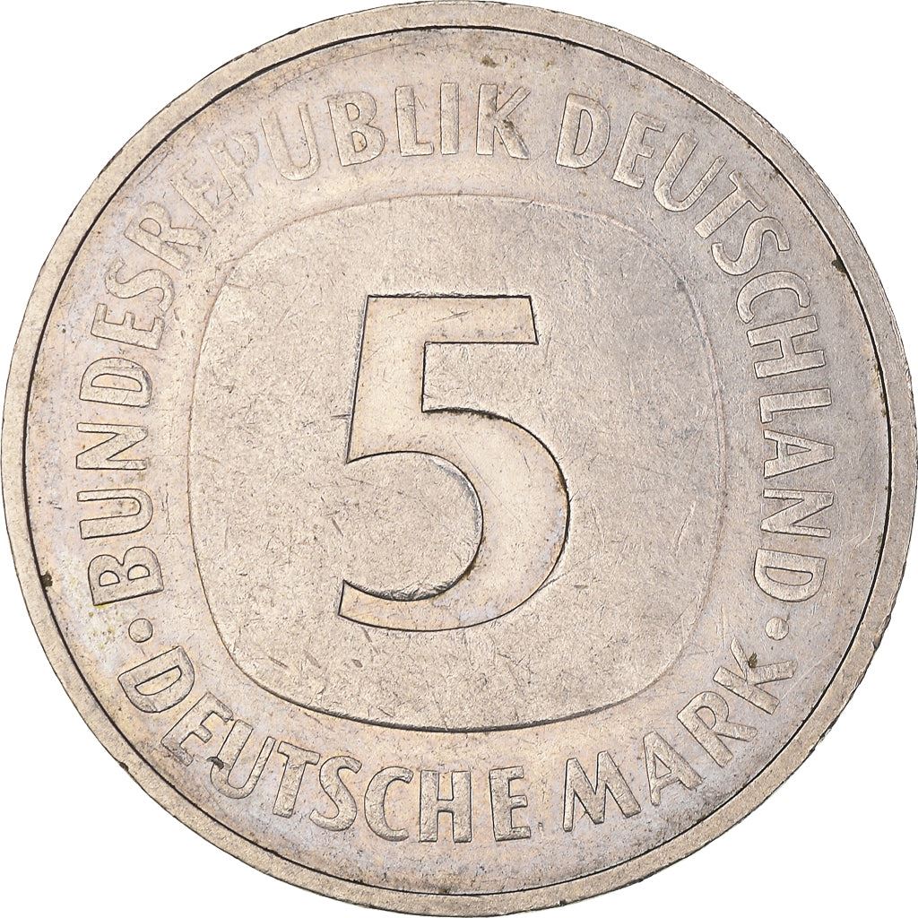 Germany 5 Deutsche Mark Coin | Eagle | KM140.1 | 1975 - 2001