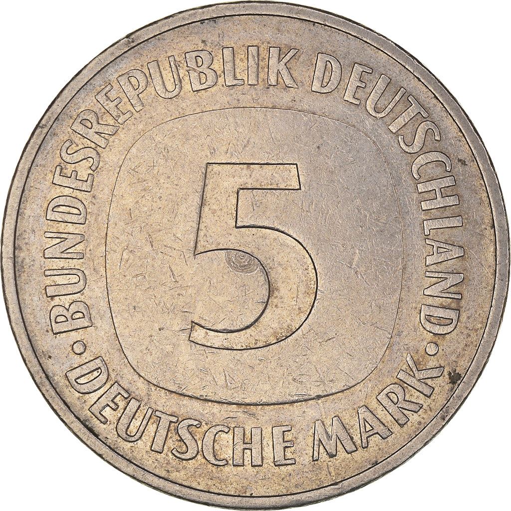 Germany 5 Deutsche Mark Coin | Eagle | KM140.1 | 1975 - 2001