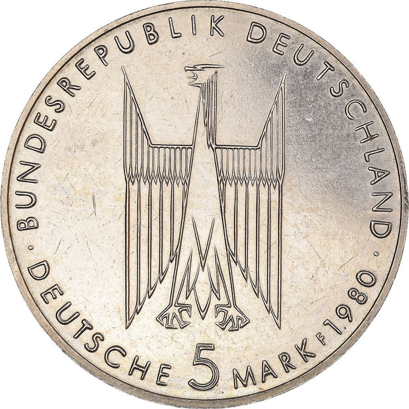 Germany | 5 Deutsche Mark Coin | Kolner Dom | KM153 | 1980