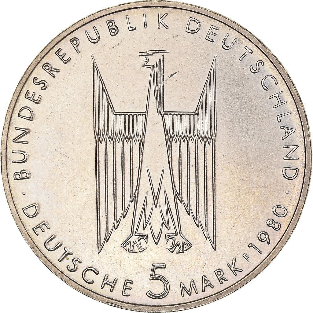 Germany | 5 Deutsche Mark Coin | Kolner Dom | KM153 | 1980