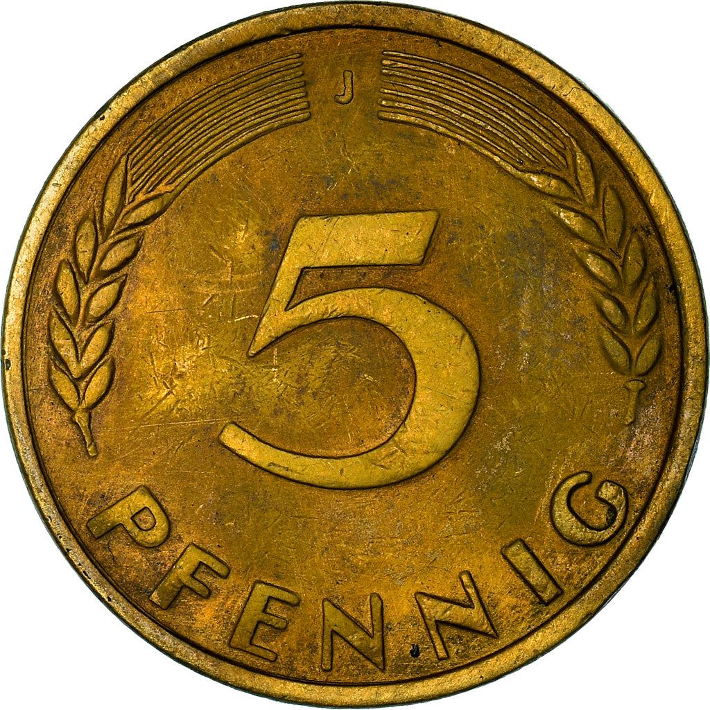 Germany 5 Pfennig Coin | German States Bank | Oak Seedling | KM102 | 1949