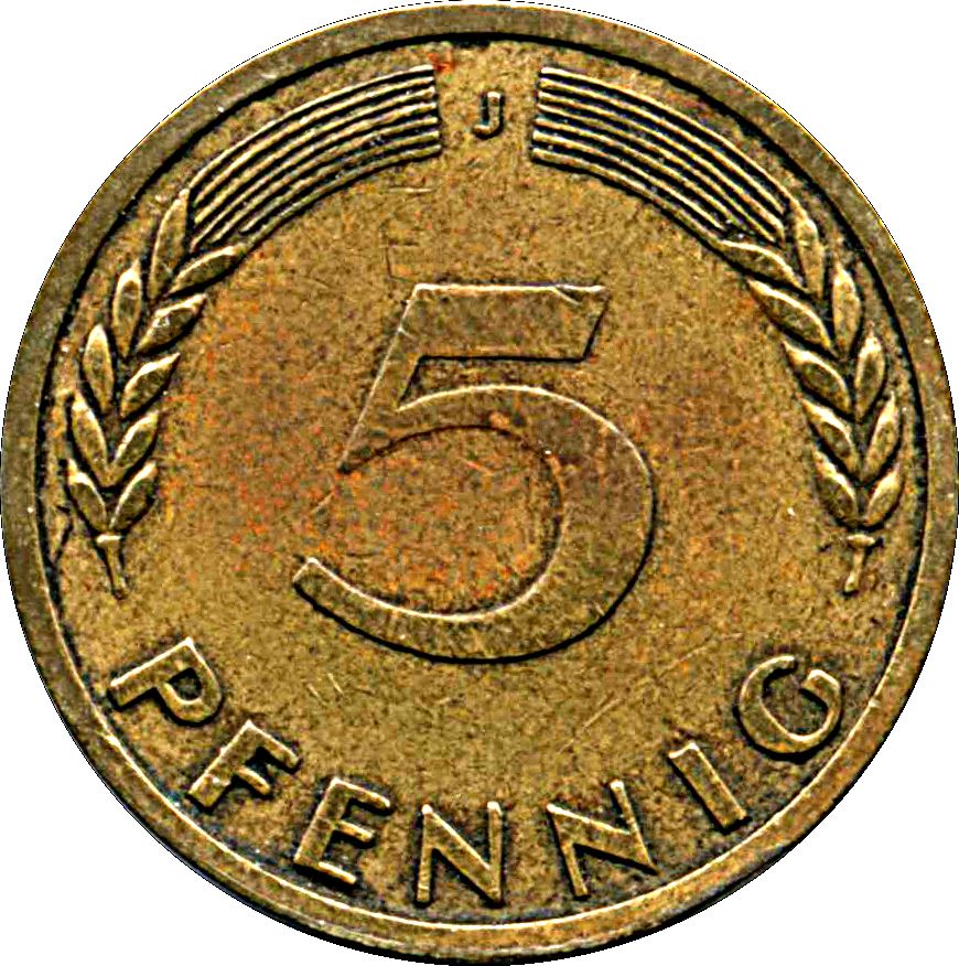 Germany 5 Pfennig Coin | German States Bank | Oak Seedling | KM102 | 1949