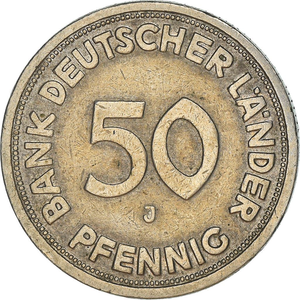 Germany 50 Pfennig Coin | Oak Planting | KM104 | 1949 - 1950