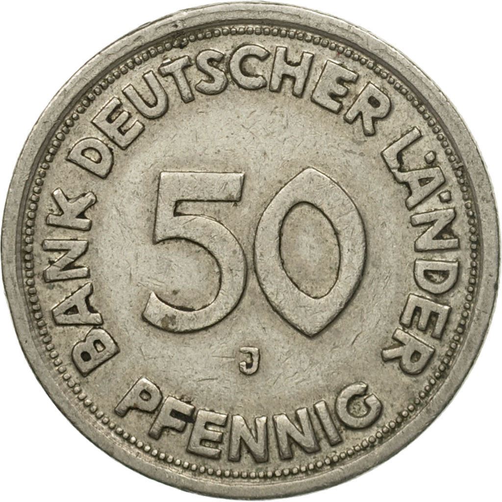 Germany 50 Pfennig Coin | Oak Planting | KM104 | 1949 - 1950