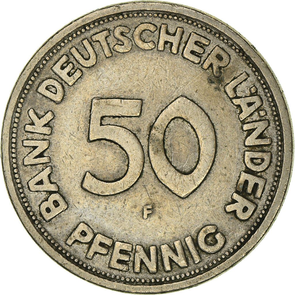 Germany 50 Pfennig Coin | Oak Planting | KM104 | 1949 - 1950