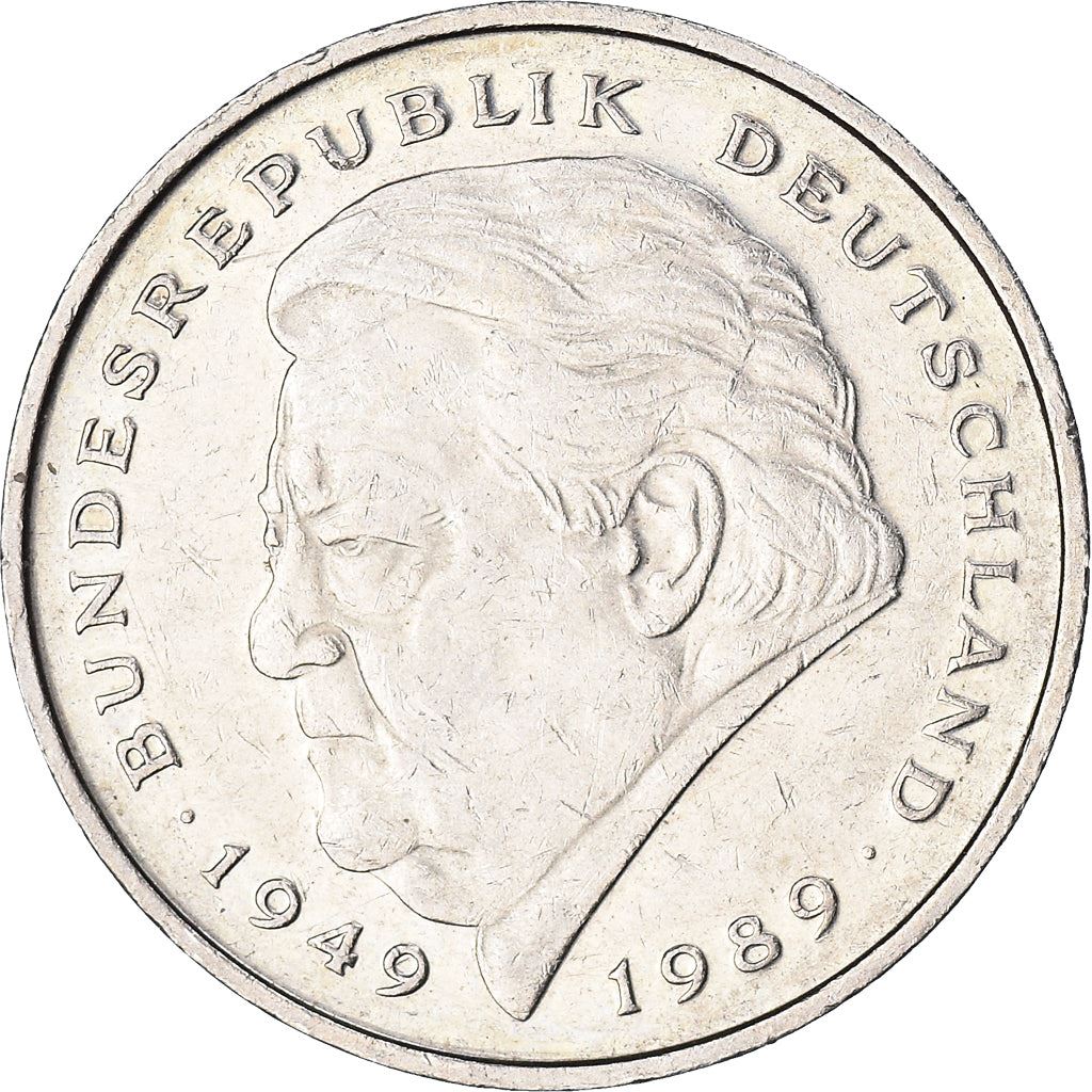 Germany Coin German 2 Deutsche Mark | Franz Josef Strauss | Eagle | KM175 | 1990 - 2001