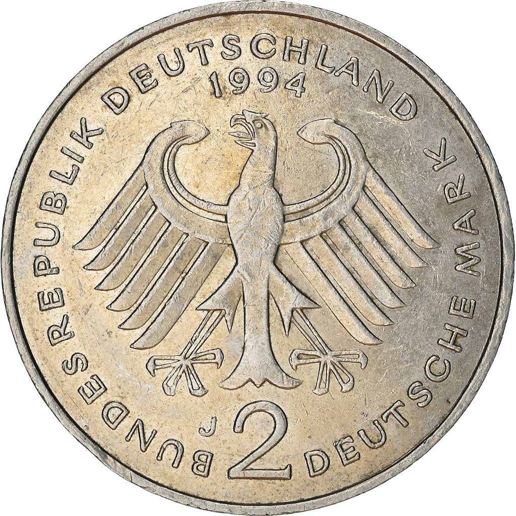 Germany Coin German 2 Deutsche Mark | Willy Brandt | Eagle | KM183 | 1994 - 2001